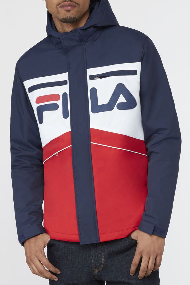 Fila Linden Jacket Navy/White/Red - Mens - 03652LIBE